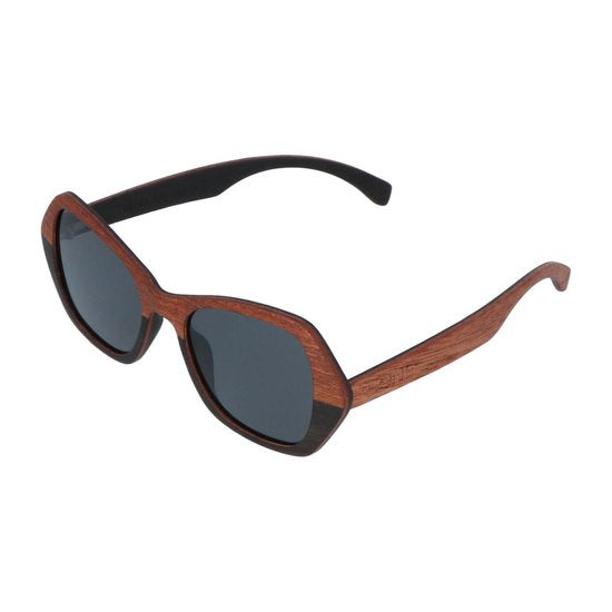 5one® Lucca XL 2-tone - Sapeli en ebony houten zonnebril voor dames