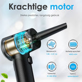 Air Duster met Verlichting en 3 Snelheden - 6 Opzetstukken - 51.000 RPM - Draadloos & USB Oplaadbaar - Perslucht - Compressed air