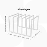 LP Opbergsysteem - Wit - Elpee Opbergrek - Platenrek van Metaal - Opbergrek LP - Vinyl OpbergSysteem - 50 tot 60 Platen - Bordenstandaard