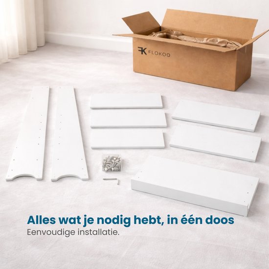 Kinderboekenkast - 88 x 80 x 30 cm - Wit - Hout - Kinderboekenrek - Boekenrek Kinderkamer