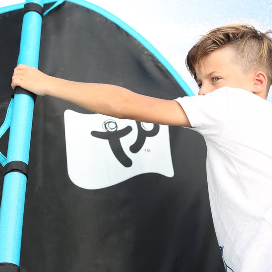 TP Toys Trampoline 365 cm Genius 12 - met veiligheidsnet - Zwart-blauw