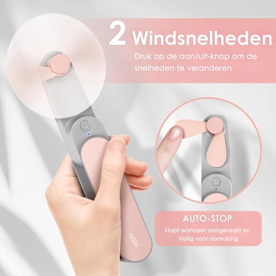Handventilator - Snelheden - Oplaadbaar - en