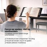 Muziekstandaard Inklapbaar & Verstelbaar - Zwart - 145 cm - Bladmuziek houder - Lessenaar voor Bladmuziek