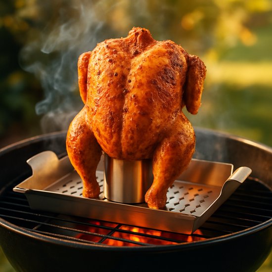 4cookz 3-in-1 RVS groente en kip rooster - chicken on beercan rooster