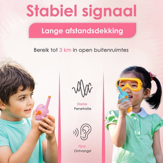 Vesfy Walkie Talkie voor Kinderen - Set van 2 - USB Oplaadbaar - 3KM Bereik - 8 Kanalen - Kinder Portofoon