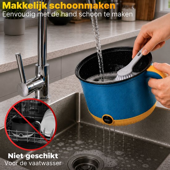 DMG Supply Noodle Pan - Blauw - Elektrische Kookpan - Hotpot - Noodle Kom - 1,8 L - Multicooker