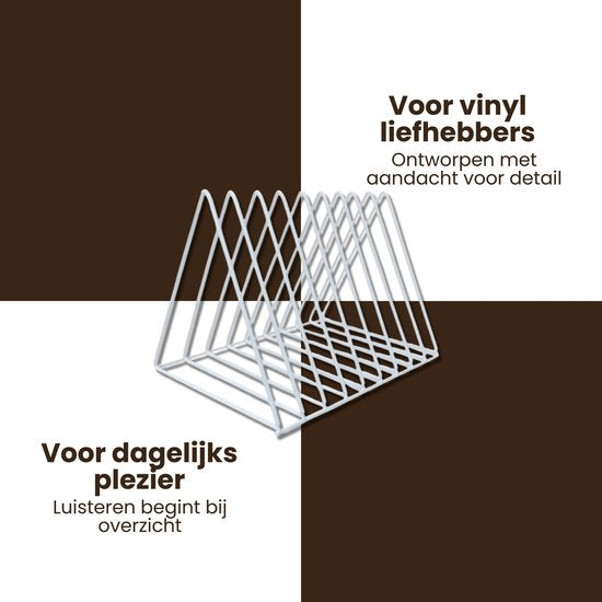 LP Opbergsysteem - Wit - Elpee Opbergrek - Platenrek van Metaal - Opbergrek LP - Vinyl OpbergSysteem - 50 tot 60 Platen - Bordenstandaard - Boekenstandaard