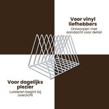 LP Opbergsysteem - Wit - Elpee Opbergrek - Platenrek van Metaal - Opbergrek LP - Vinyl OpbergSysteem - 50 tot 60 Platen - Bordenstandaard - Boekenstandaard