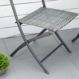 Bistroset Rattan - Balkonmeubel Set 3-Delig - Grijs