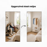 Kledingrek Staand – Kledingrek met Planken – Garderoberek Metaal – Open Kast – Kapstokrek – Wit – Voor Slaapkamer en Hal