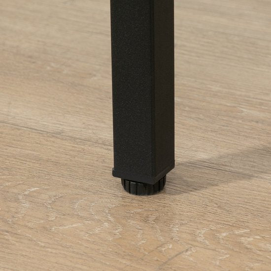 Bartafelset in industrieel design, 3-delig, 1 tafel, 2 krukken, Zwart + Natuur