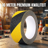 24ME® - Geel-Zwarte Antislip Waarschuwingstape – 5cm x 10 Meter – Veiligheidstape voor Trappen, Bedrijven of Thuis