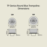 TP Toys Trampoline 365 cm Genius 12 - met veiligheidsnet - Zwart-blauw