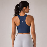 SparkNine Coreshield sportbeha - met ingebouwde pads - L - blauw - push-up sport-bh - high impact ondersteuning - push-up - ademend