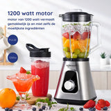 Safecourt Kitchen Blender - Smoothie maker - Krachtige 1200W - To-Go Beker - 3 Standen - RVS