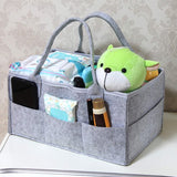 Luiertas Vilt - Grijs - Vilt - 32 x 22 x 19 cm - Luier Organizer - Draagbare Organiser met Handige Vakken - Verzorgingstas