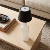 Fidali Flessenlamp - Oplaadbare LED Tafellamp USB-C - Dimbaar met touch bediening - Binnen & Buiten - Aluminium - Zwart - 2 Stuks