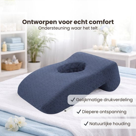 Gezichtskussen voor Massage - Blauw - Massage Kussen - Massagekussen voor Kind en Volwassenen - Hoofdsteun Massagetafel