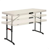 Lifetime® Kunststof Campingtafel in Hoogte Verstelbaar Opvouwbaar - 122x61x86 cm