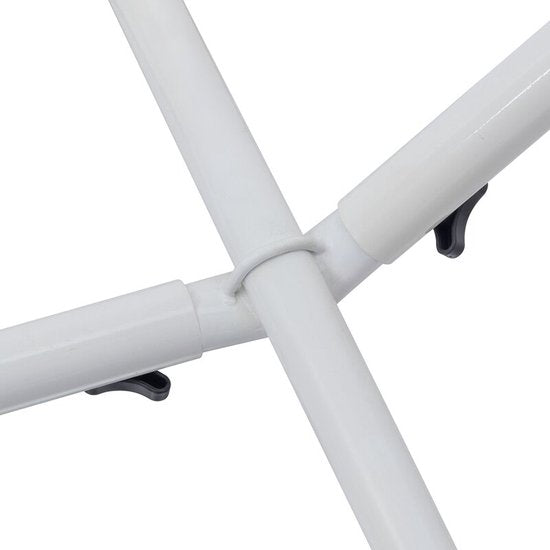 Stevige Hangmatstandaard - Wit - Staal - Afmeting: 280-340x105cm - 150kg draadvermogen