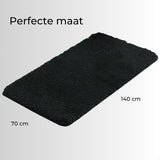 AKSA Home® Badmat 70x140 cm - Grote douchemat antislip - Badmat antislip - Badkamermat - Vloerkleed - Zwart