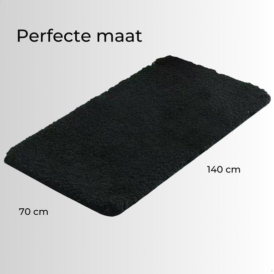 AKSA Home® Badmat 70x140 cm - Grote douchemat antislip - Badmat antislip - Badkamermat - Vloerkleed - Zwart