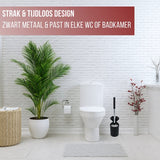 4bathroomz® Dichte Toiletborstel met Wandhouder - Automatische Zwarte Wc borstel