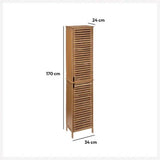 Sicela Bamboe Badkamerkast Hoog - 24x34x170 cm - bruin