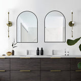 Wandspiegel - Zwart - 76 x 50 cm - Badkamer Spiegel - Make-up Spiegel voor badkamer - Wandgemonteerde spiegel met Metalen Frame