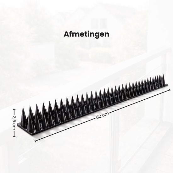Antiklimstrips - 5 meter (10x 50 cm) - Zwart - Duivenpinnen - Duivenverjager - Vogelverjager - Kattenverjager - Kattenschrik - Vogelwering - Vogelpinnen