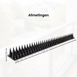 Antiklimstrips - 5 meter (10x 50 cm) - Zwart - Duivenpinnen - Duivenverjager - Vogelverjager - Kattenverjager - Kattenschrik - Vogelwering - Vogelpinnen