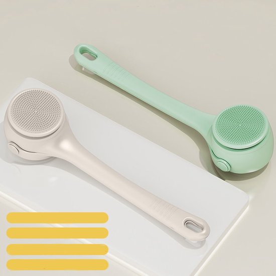 Elektrische Doucheborstel met 5 Opzetstukken – Wit – Diepe Reiniging & Massage – Oplaadbaar – Waterproof – Voor Rug, Benen & Gezicht