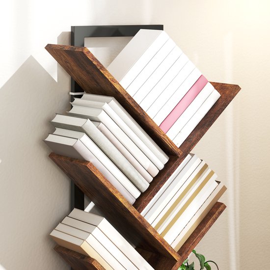 Homcom Design Boekenstandaard met 9 Niveaus - 158 cm hoog - Bruin