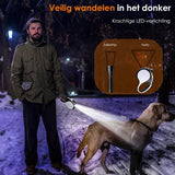 Vesfy Hondenriem 5 Meter met LED Lamp - Automatische Rollijn tot 50kg - Oplaadbaar - Voor Grote en Kleine Honden