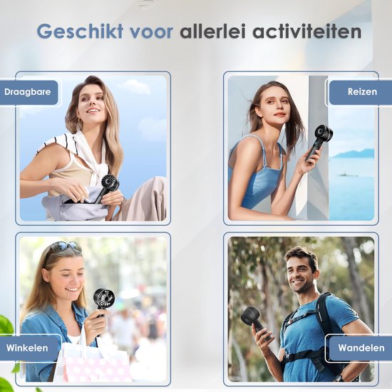 Handventilator - Snelheden - Oplaadbaar - en