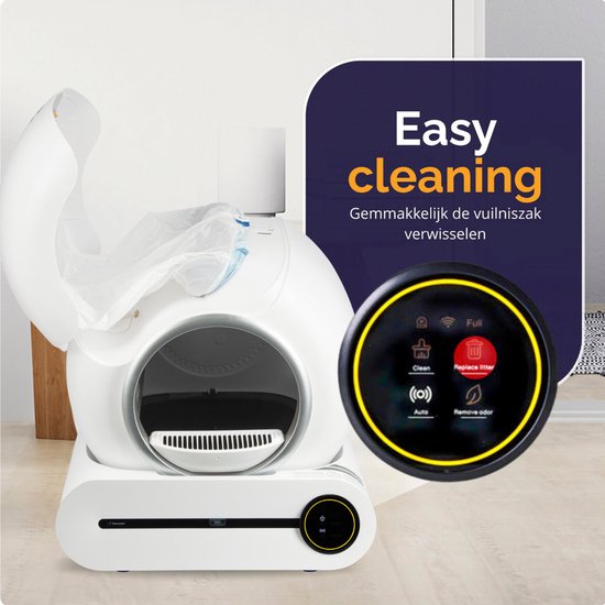 Viervoeter - Automatische Kattenbak - Zelfreinigend - incl Matje en 3 rollen Opvangzakjes