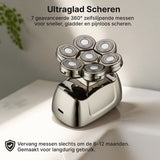 Carewat Glad Pro - Scheerapparaat Mannen - Elektrisch 6-in-1 - Hoofd & Gezicht - Nat & Droog - Trimmer & Tondeuse - Draadloos Opladen