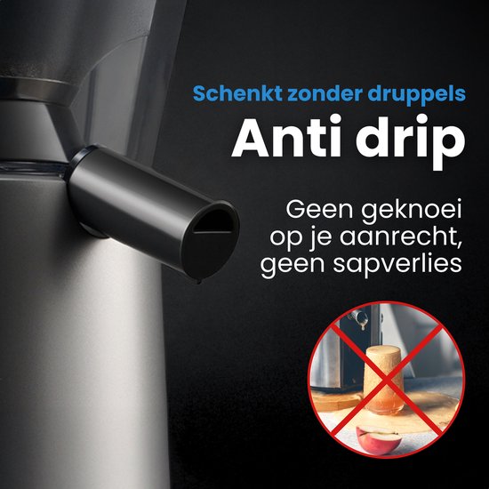 NovaWare Sapcentrifuge – Juicer voor Groenten en Fruit – Grote Vulopening & Pulpcontainer – 1200W – 1.25L - 3 Snelheden