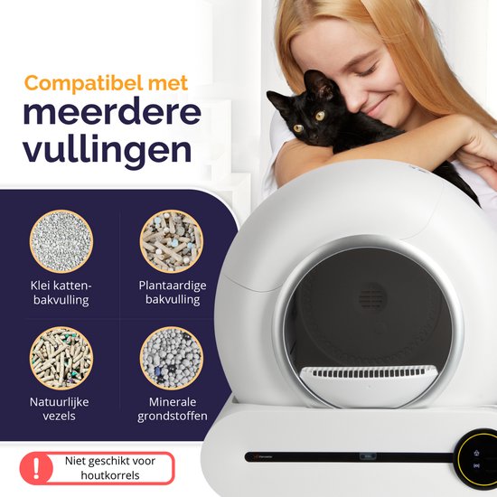 Viervoeter - Automatische Kattenbak - Zelfreinigend - incl Matje en 3 rollen Opvangzakjes
