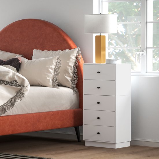 4goodz Ladenkast met 5 Laden 29 47 x 95 cm - Wit