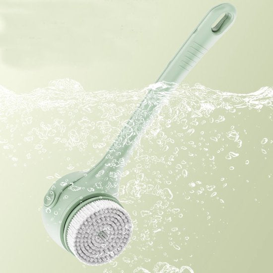 Elektrische Doucheborstel met 5 Opzetstukken – Groen – Diepe Reiniging & Massage – Oplaadbaar – Waterproof – Voor Rug, Benen & Gezicht