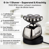Carewat Glad Pro - Scheerapparaat Mannen - Elektrisch 6-in-1 - Hoofd & Gezicht - Nat & Droog - Trimmer & Tondeuse - Draadloos Opladen