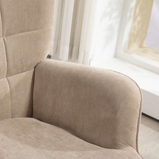 4goodz Oor-Fauteuil met Voetenbank Ribfluweel Optiek - Bruin