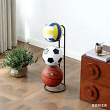 Ballenstandaard voor 3 Ballen – Staande Ballenhouder – Geschikt voor Voetbal, Basketbal & Volleybal – Metalen Ballenrek – Zwart