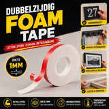 24ME® - Pakket van 5 rollen - 25 Meter Extra Sterk Dubbelzijdig PE Foam Tape - Wit - 20mm x 1mm - 5 Rollen Meter - Extra Sterke Kleefkracht