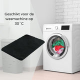 AKSA Home® Badmat 50x80 cm - Douchemat antislip - Badmat antislip - Badkamermat - Vloerkleed - Zwart
