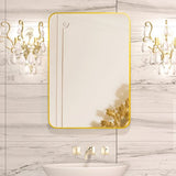 Badkamerspiegel - Goud - 71 x 50 cm - Wandspiegel - Rechthoekige Spiegel met Frame van Aluminiumlegering - Spiegel voor Slaapkamer, Woonkamer en Badkamer
