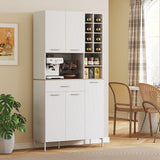 Keukenkast Scandinavisch Design met Glazen Deuren - Wit