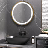 4goodz Ronde Badkamerspiegel 60 cm met LED Verlichting 834-393 - Goud