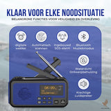 Noodradio Solar Opwindbaar - Powerbank Zonneenergie met - Noodpakket - Draagbare Radio